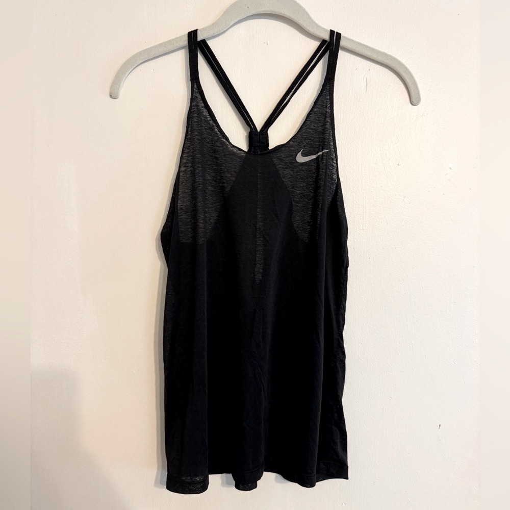 Nike Black Fit Sheer Cross Back Tank Top